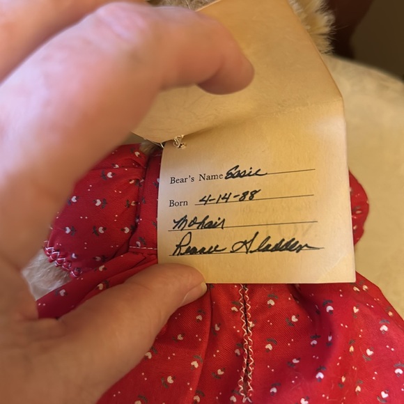 Bears by Reanee handcrafted Essie mohair teddy bear, created on April 14, 1988 - Picture 11 of 15